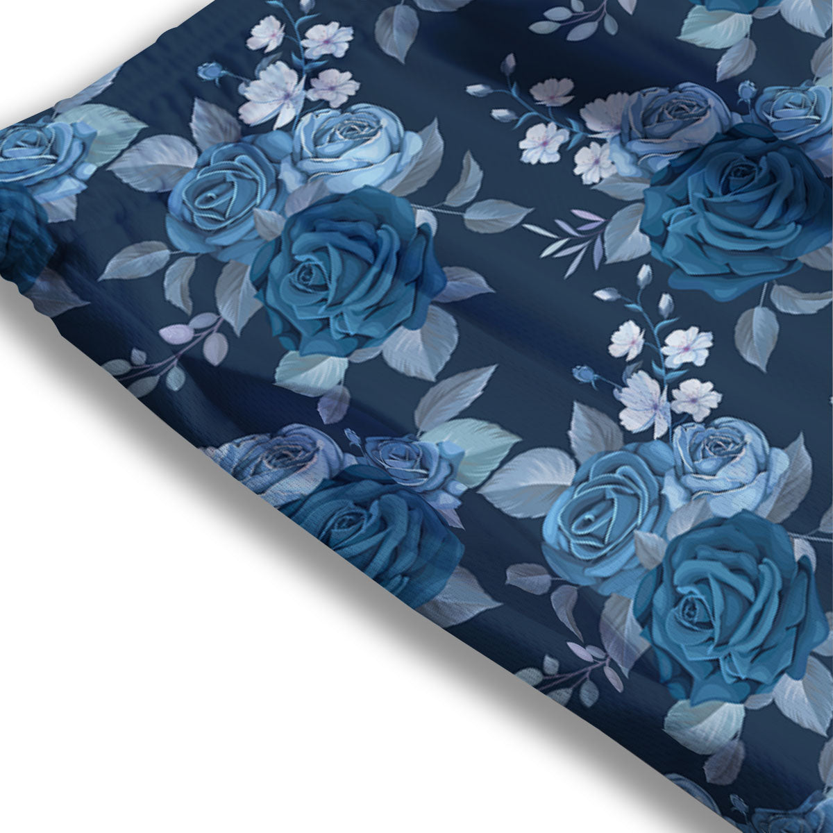 Blue Rose Royal Print Pattern Mesh Shorts