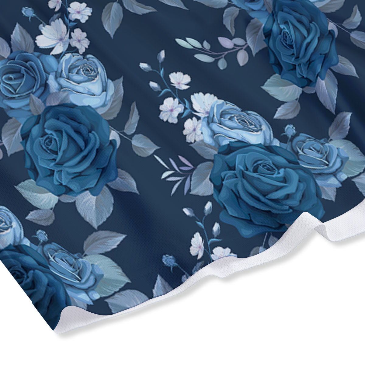 Blue Rose Royal Print Pattern Mesh Shorts