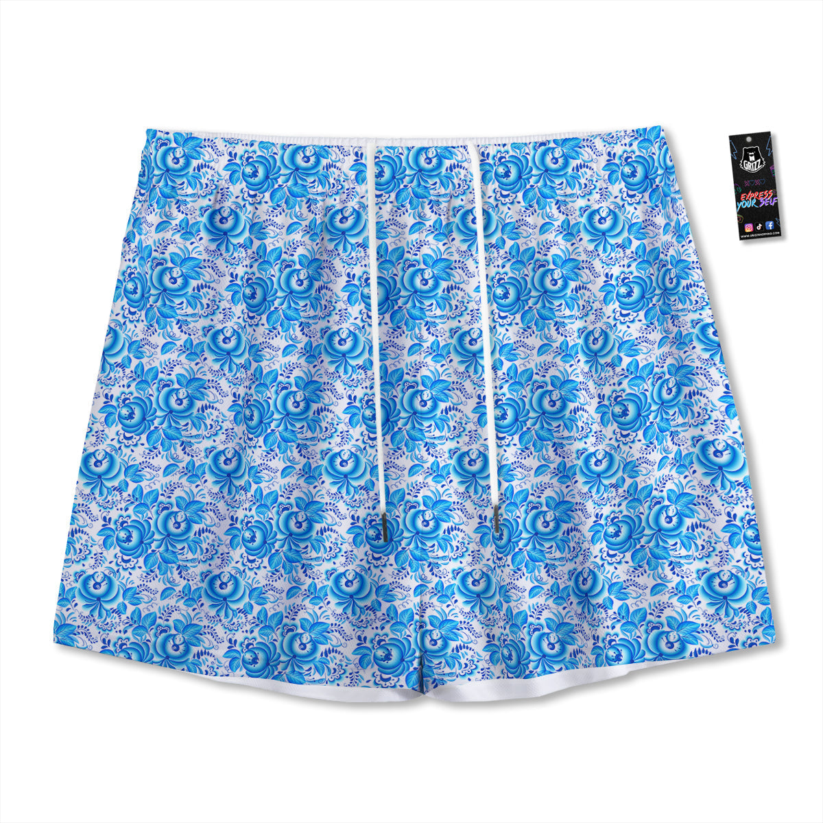 Diamond Shape Halloween Print Pattern Mesh Shorts