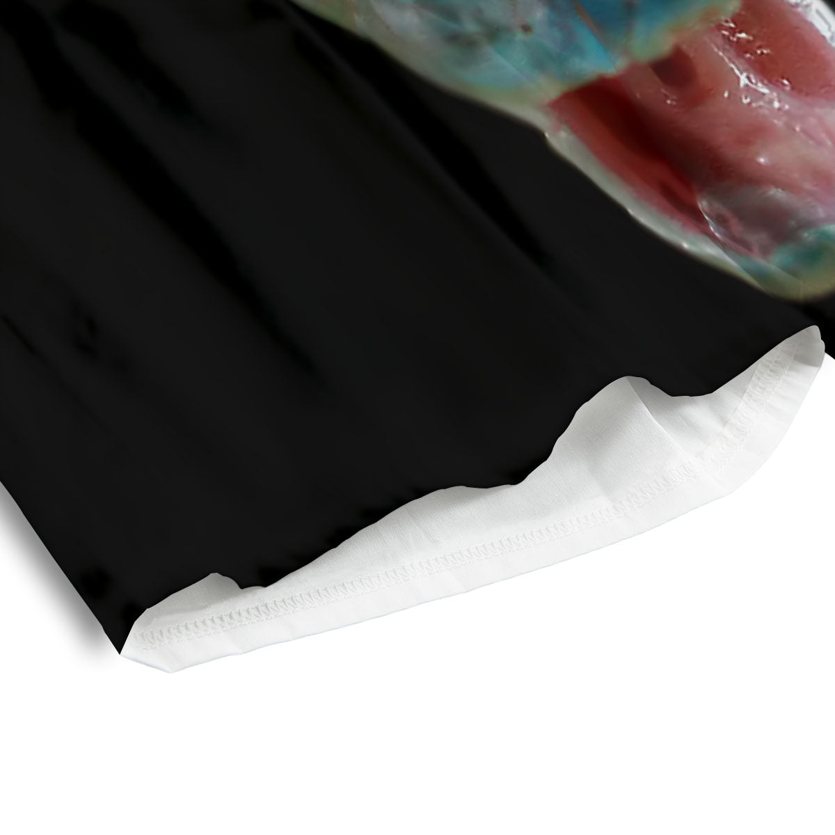 Blue Scary Viper Snake Print Men's Athletic Shorts
