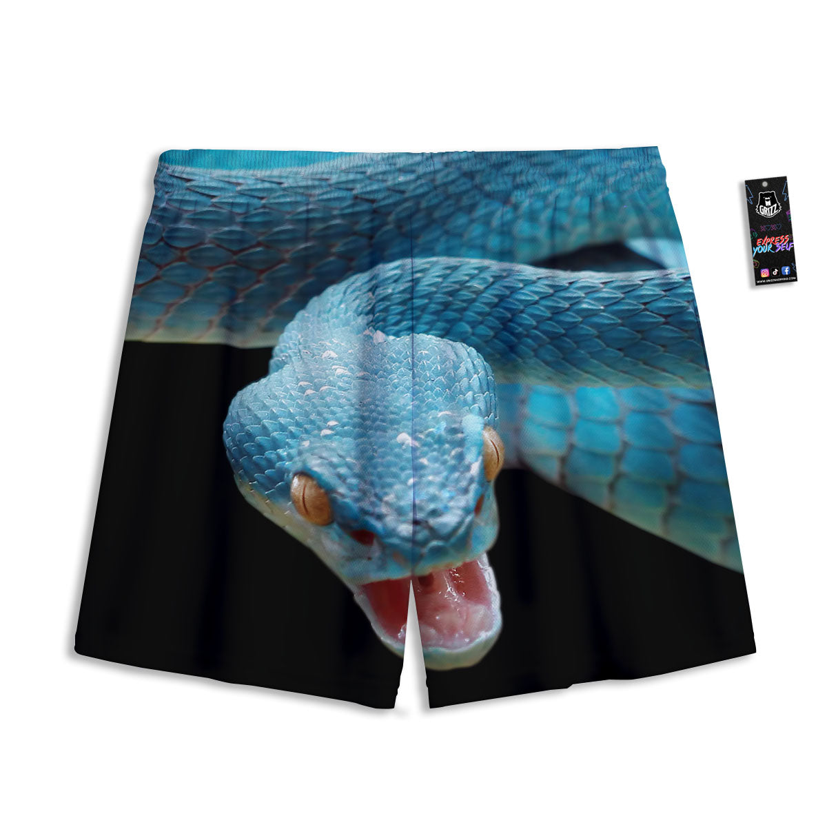 Chinese Gold Print Pattern Mesh Shorts