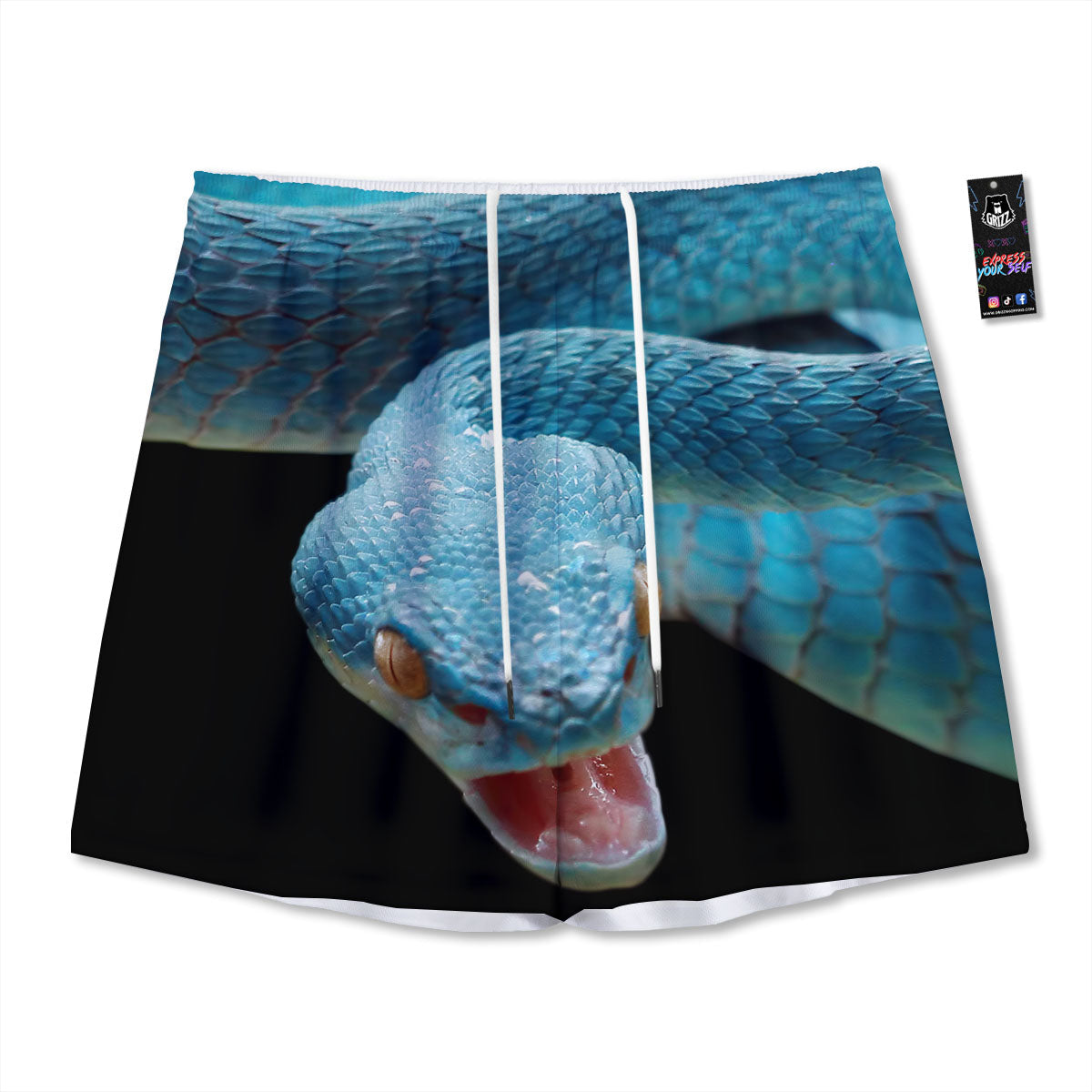 Chinese Gold Print Pattern Mesh Shorts
