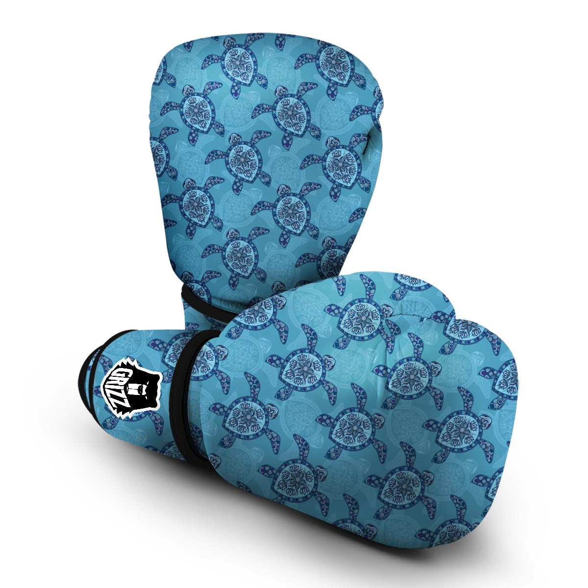 Blue Sea Aztec Turtle Boxing Gloves-grizzshop