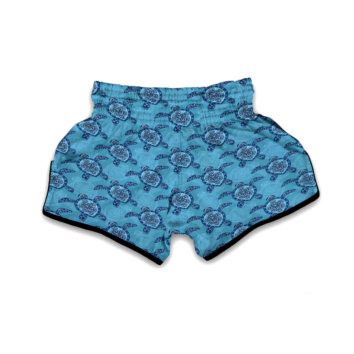 Blue Sea Aztec Turtle Muay Thai Boxing Shorts-grizzshop