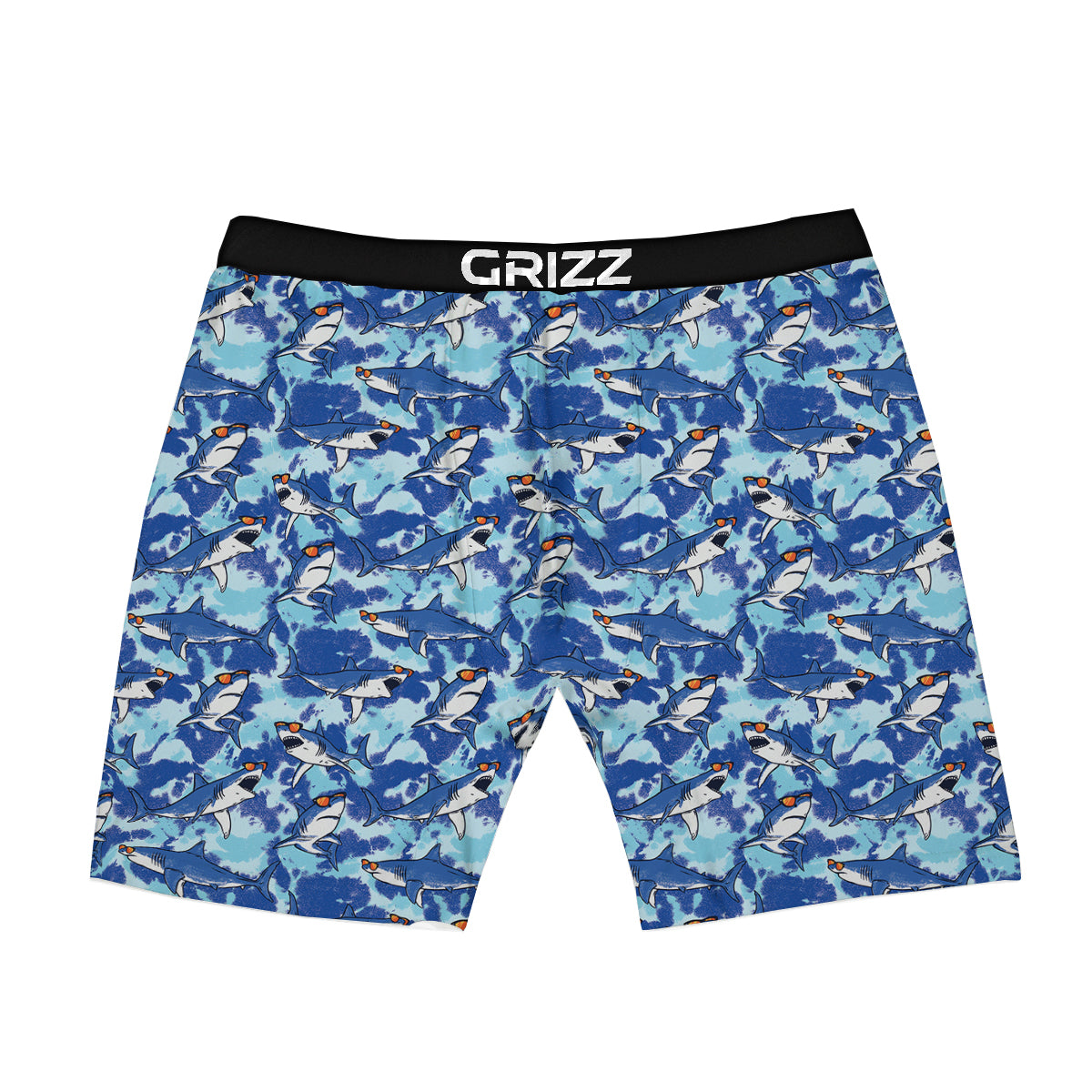 Blue Shark Print Pattern Boxer Briefs-grizzshop