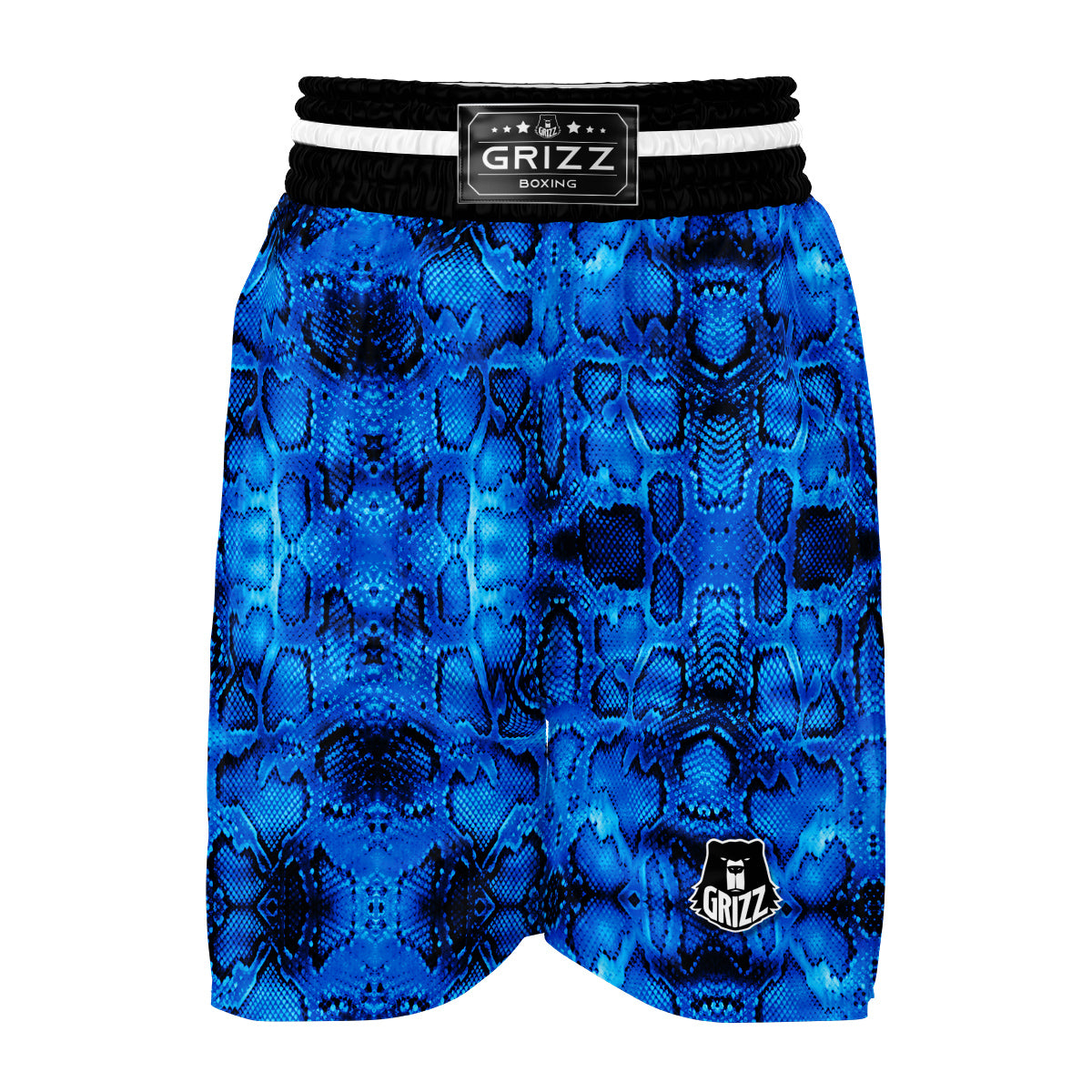 Blue Snakeskin Boxing Shorts-grizzshop