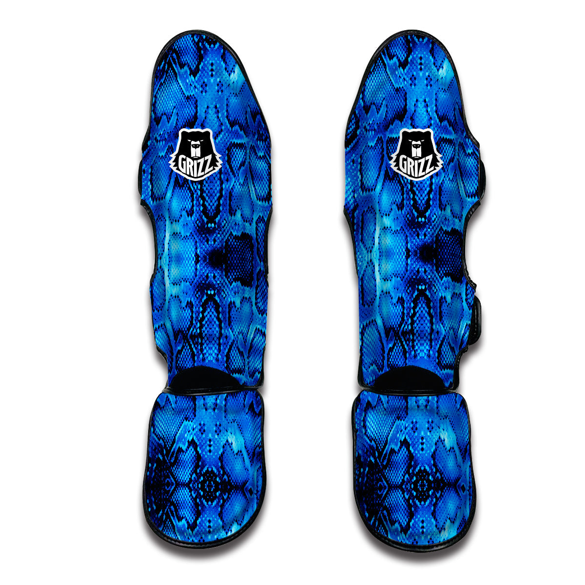 Blue Snakeskin Muay Thai Shin Guards-grizzshop