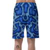 Blue Snakeskin Print Men's Shorts-grizzshop