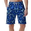 Blue Snakeskin Print Men's Shorts-grizzshop