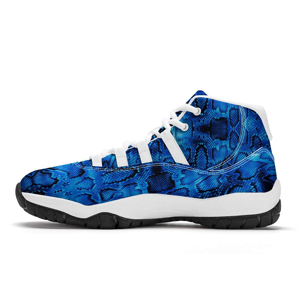 Blue Snakeskin White Bball Shoes-grizzshop