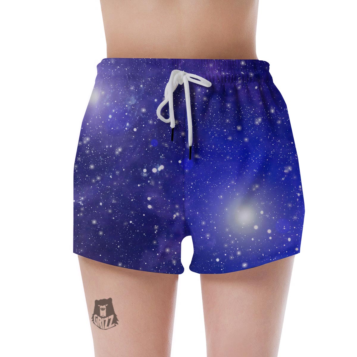 Blue Stardust Space Galaxy Women's Shorts-grizzshop
