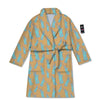 Blue Statue Of Liberty Print Pattern Bathrobe-grizzshop