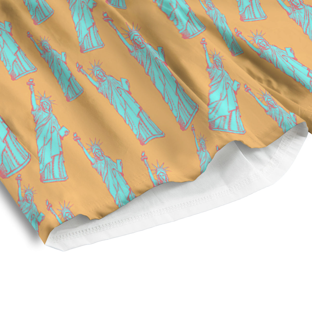 Blue Statue Of Liberty Print Pattern Men's Athletic Shorts