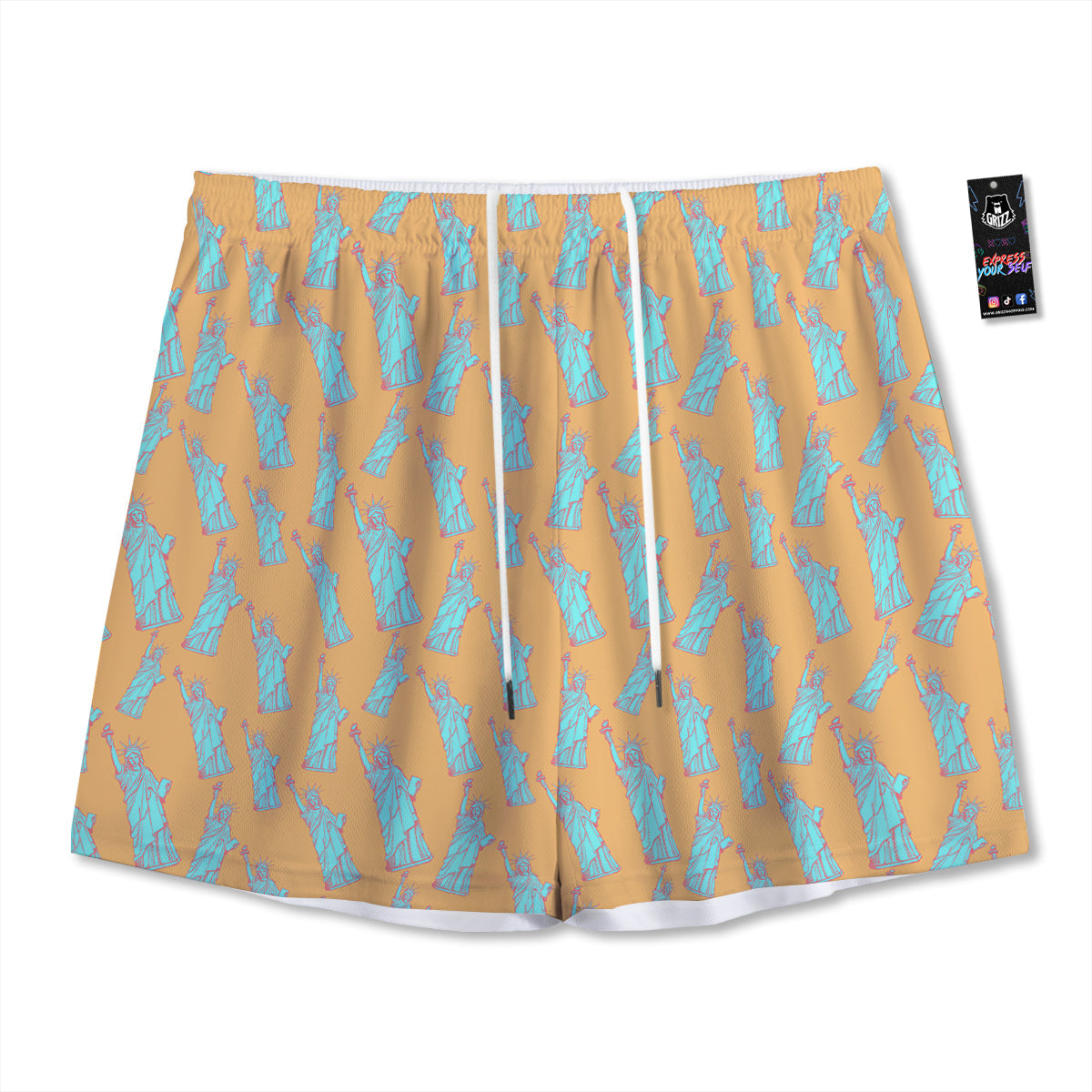 Digital Camo Forest Green Print Pattern Mesh Shorts