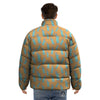 Blue Statue Of Liberty Print Pattern Puffer Jacket-grizzshop