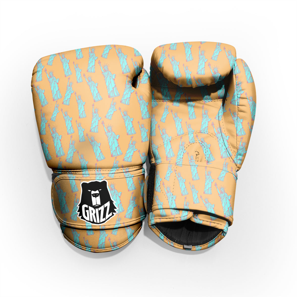 Blue Statue Of Liberty Print Pattern Pro Boxing Glove