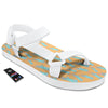 Blue Statue Of Liberty Print Pattern White Open Toe Sandals-grizzshop