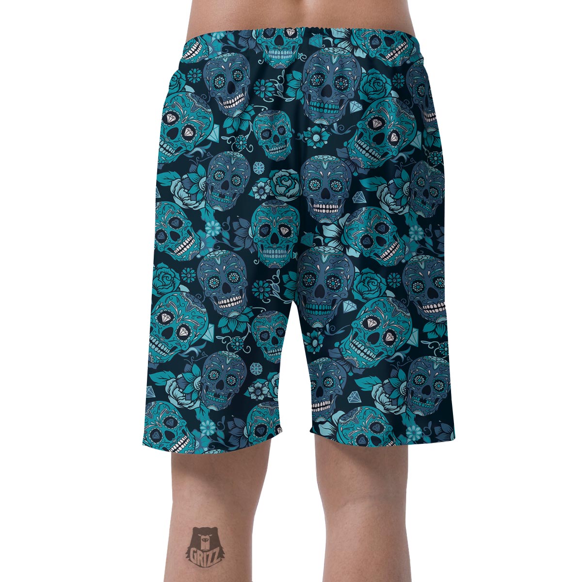 Blue Sugar Skull Men's Shorts-grizzshop