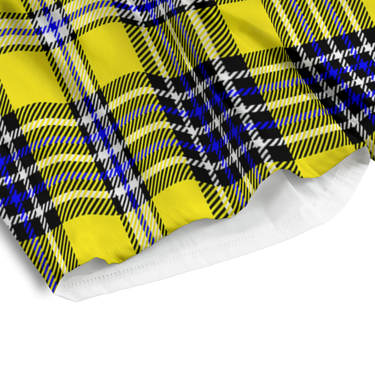 Blue Tartan And Black Yellow Print Pattern Men's Athletic Shorts