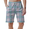 Blue Tartan Plaid Men's Shorts-grizzshop