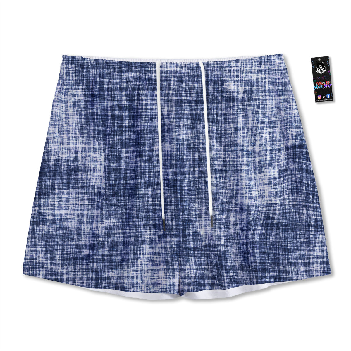 Bohemian Ethnic Teal Print Pattern Mesh Shorts