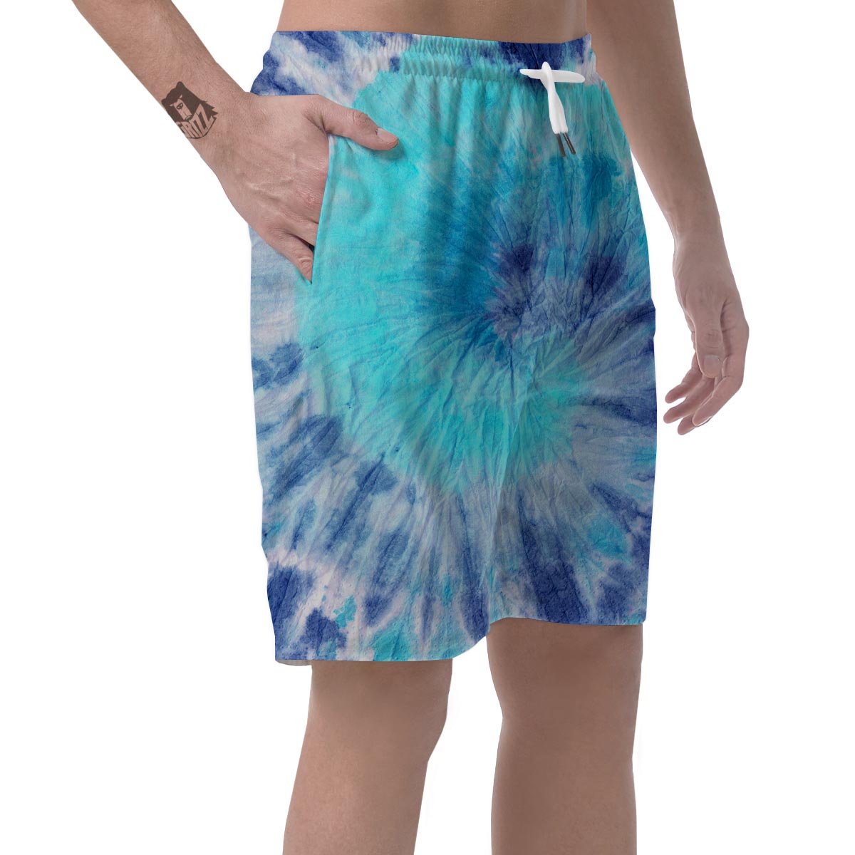 Blue Tie Dye Men's Shorts-grizzshop