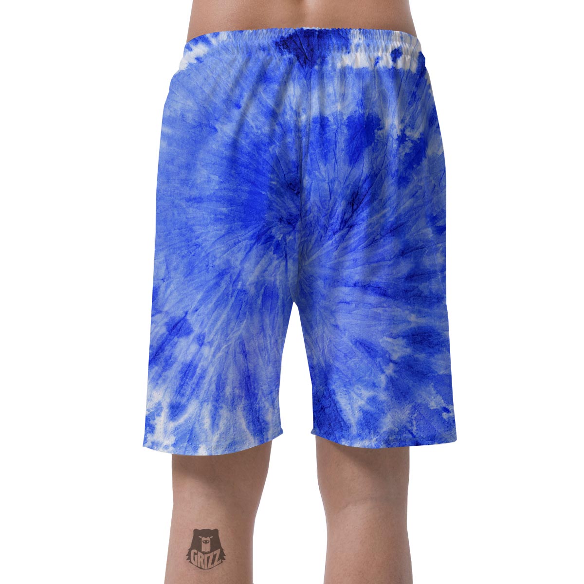 Blue Tie Dye Print Men's Shorts-grizzshop