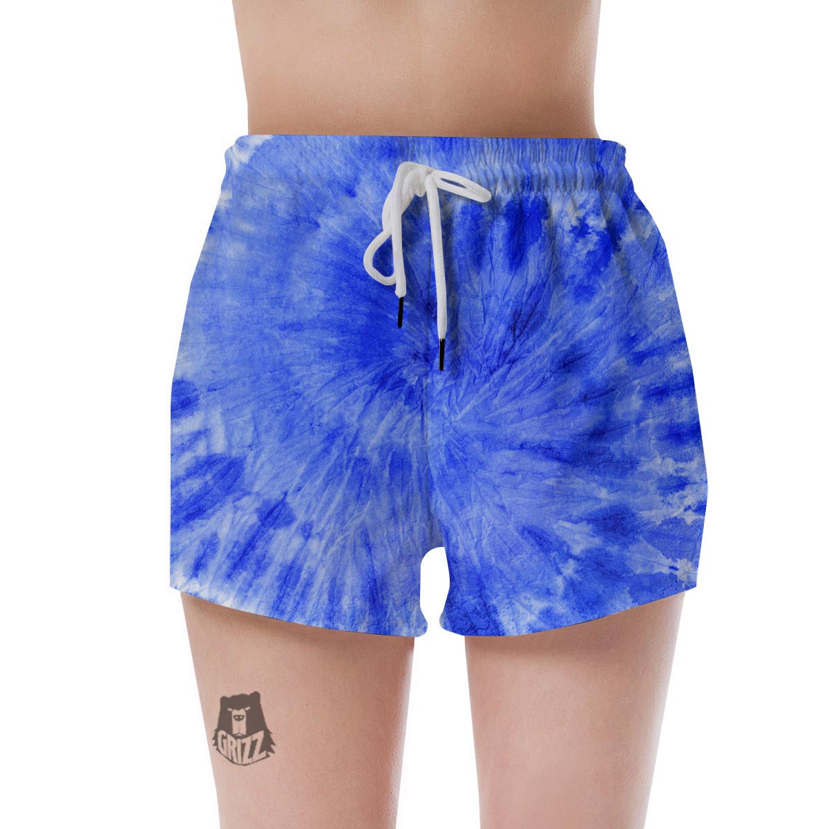Blue Tie Dye Print Women's Shorts-grizzshop