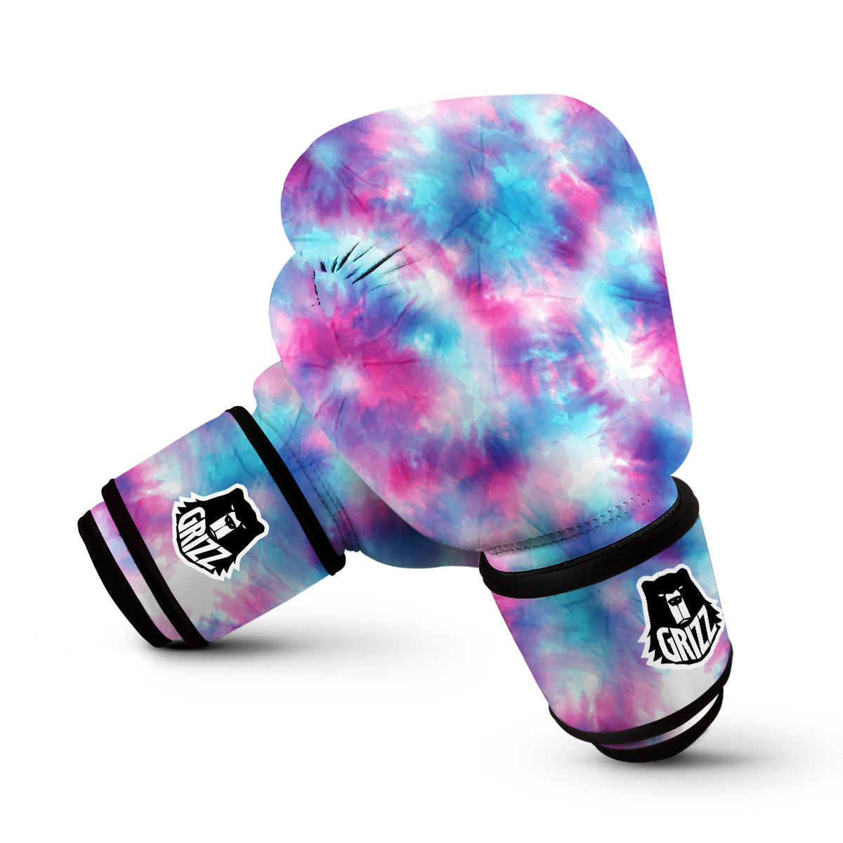 Blue Tie Dye Shibori Boxing Gloves-grizzshop