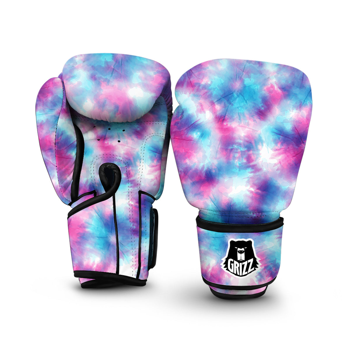 Blue Tie Dye Shibori Boxing Gloves-grizzshop