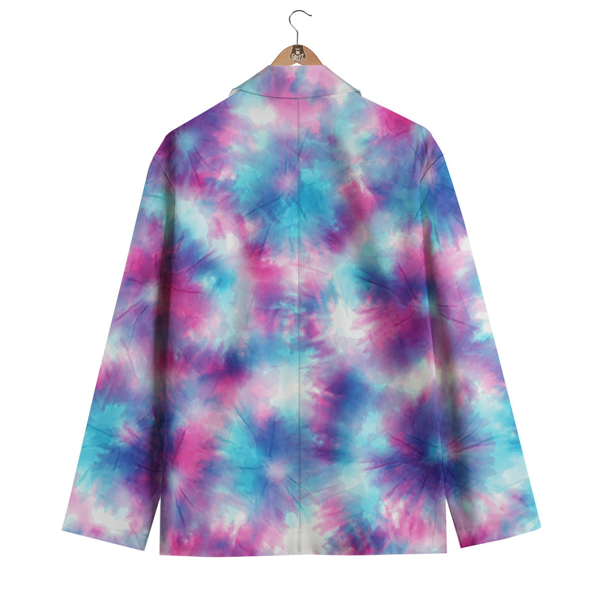 Blue Tie Dye Shibori Men's Blazer-grizzshop