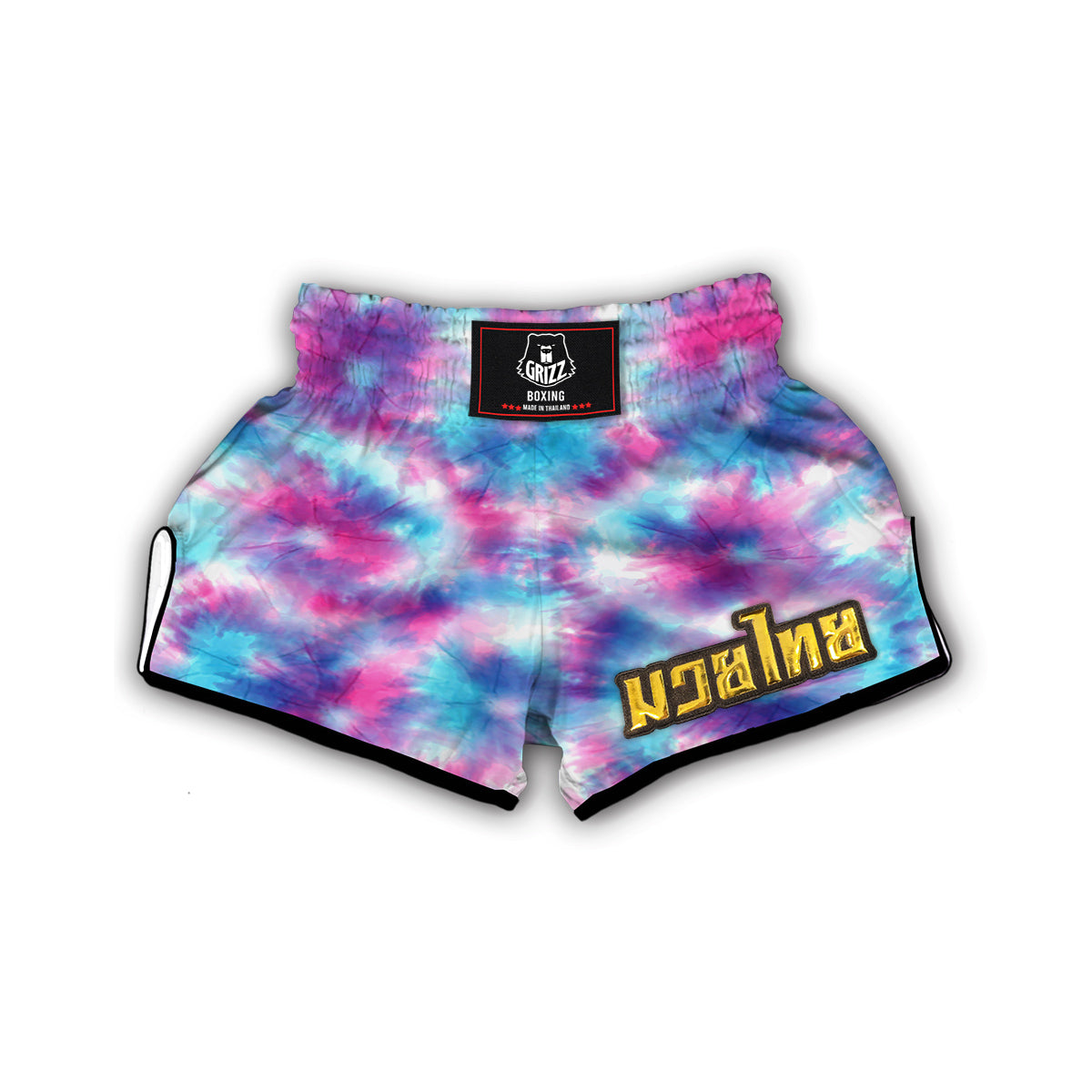 Blue Tie Dye Shibori Muay Thai Boxing Shorts-grizzshop