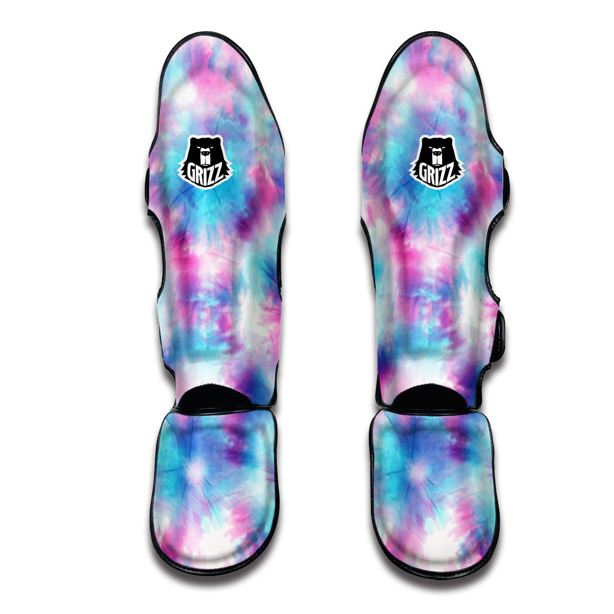 Blue Tie Dye Shibori Muay Thai Shin Guards-grizzshop