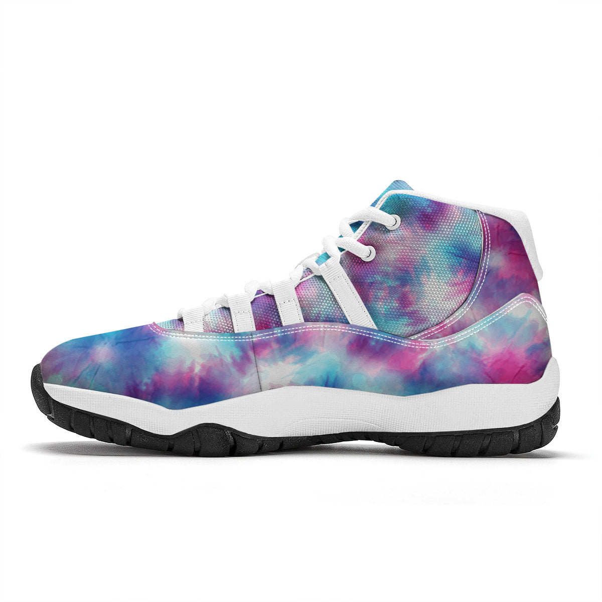 Blue Tie Dye Shibori White Bball Shoes-grizzshop