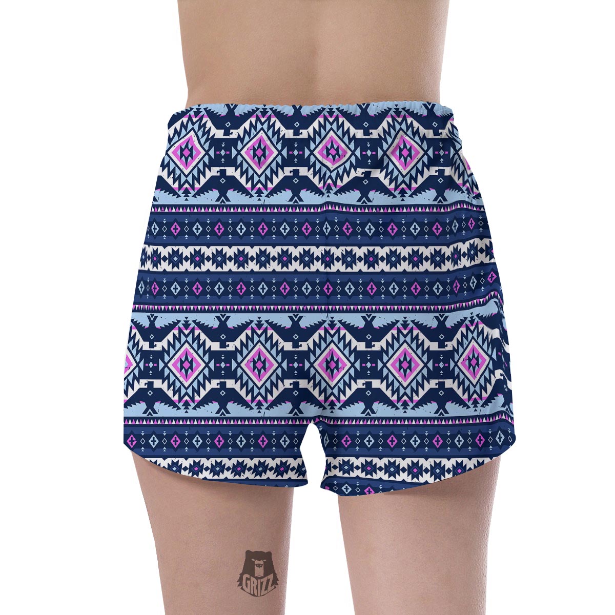Blue Tribal Aztec Eagles Women's Shorts-grizzshop