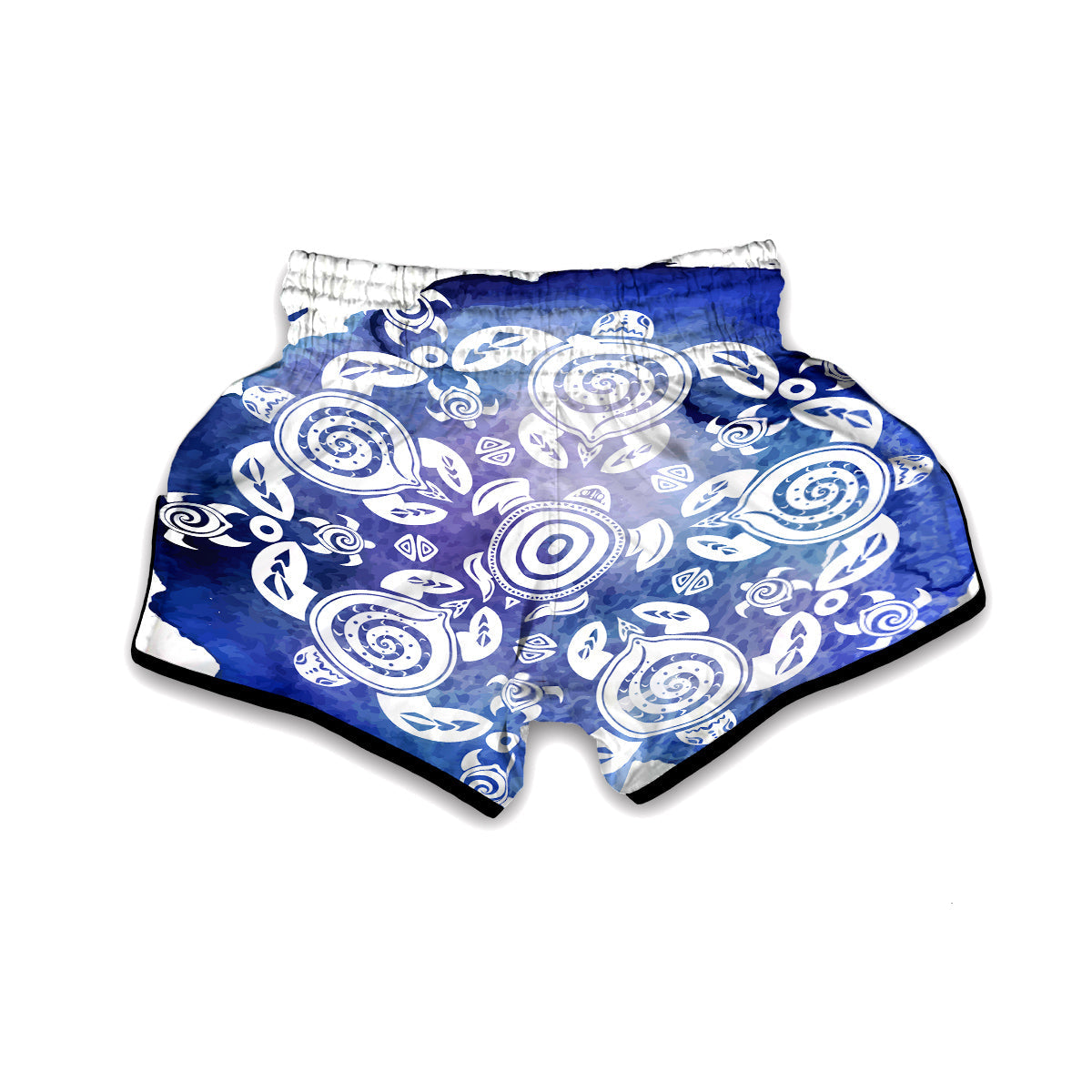 Blue Tribal Turtle Muay Thai Boxing Shorts-grizzshop