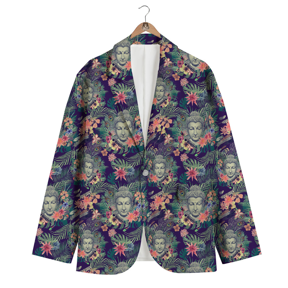 Blue Tropical Buddha Men's Blazer-grizzshop