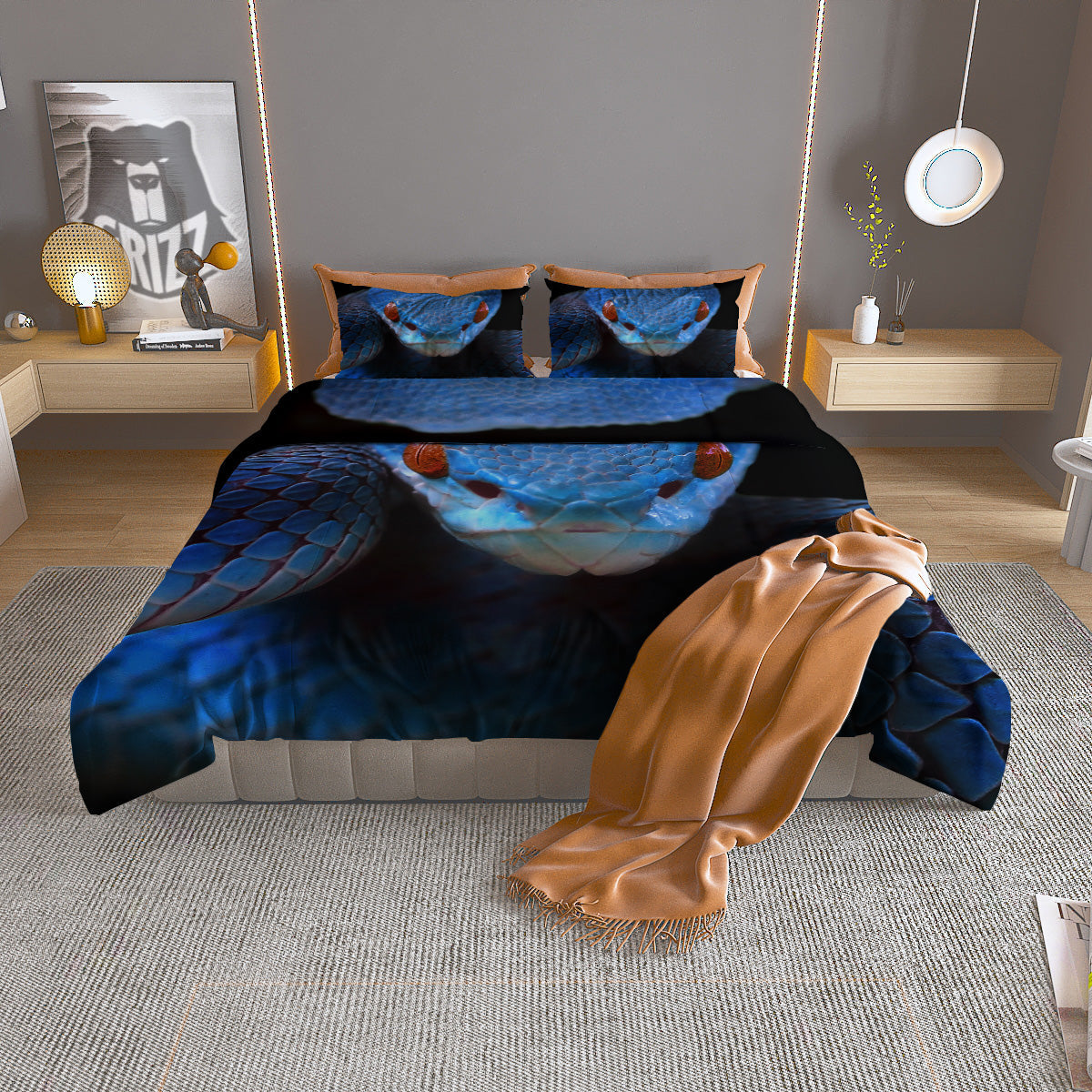Boho Elephant Gold Cute Print Pattern Duvet Cover Bedding Set