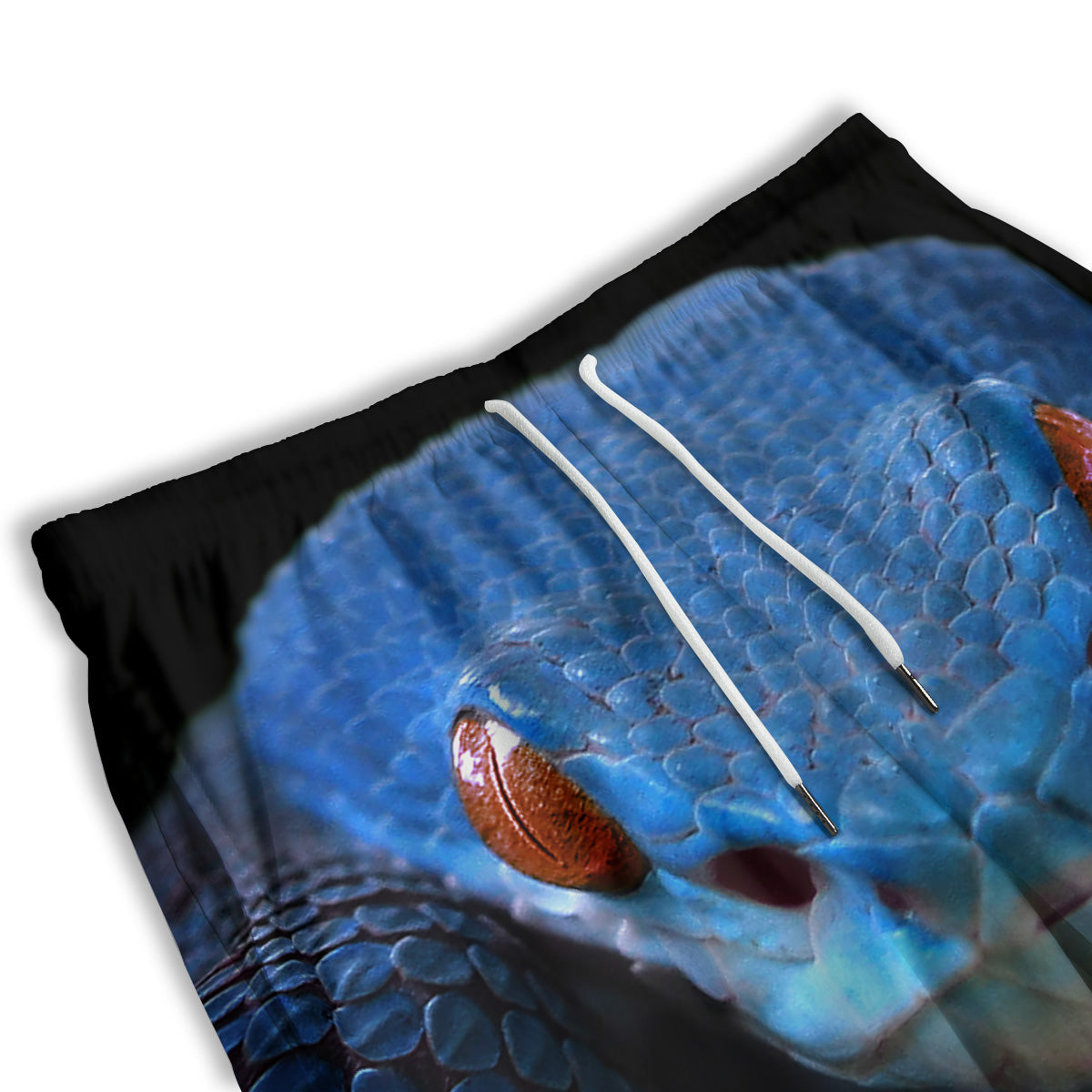 Blue Viper Snake Print Men's Athletic Shorts