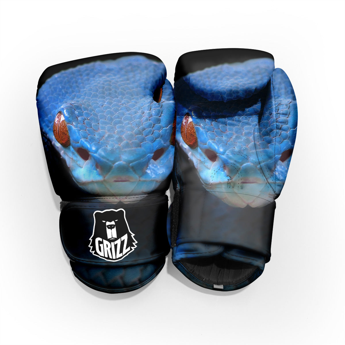Blue Viper Snake Print Pro Boxing Glove