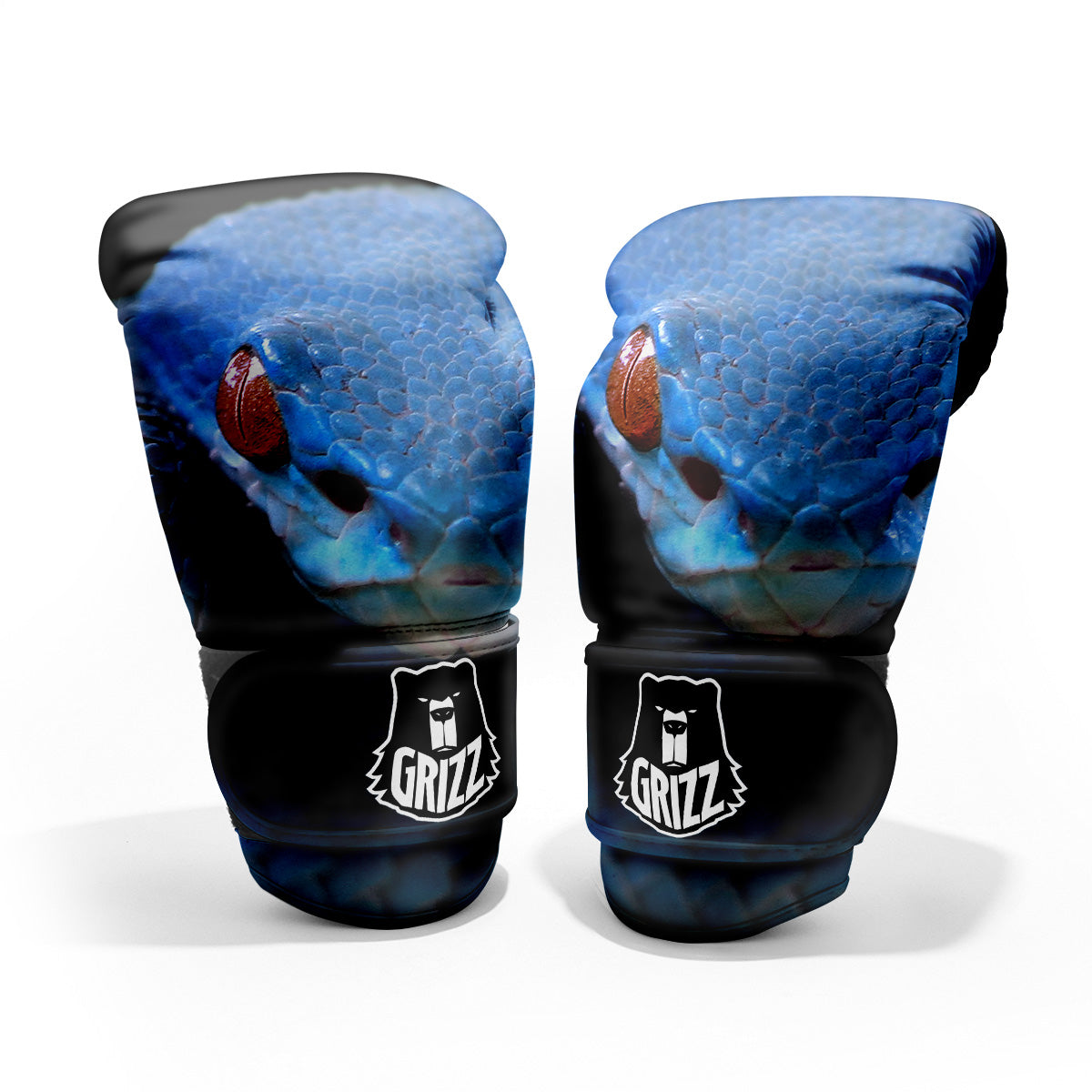 Blue Viper Snake Print Pro Boxing Glove