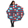 Blue White And Red Argyle Print Pattern Umbrella-grizzshop