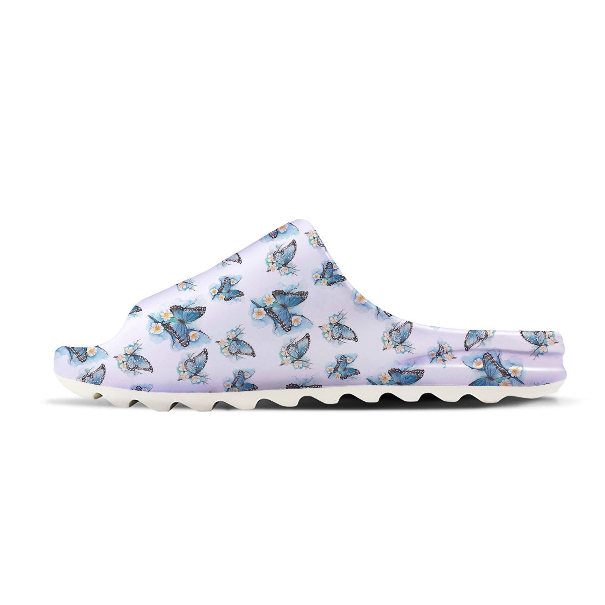 Blue Butterfly Blossom Print Pattern Sandals-grizzshop