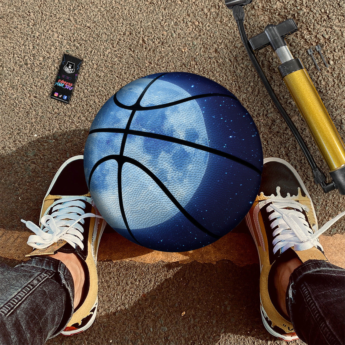 Blue Moon Print Basketball
