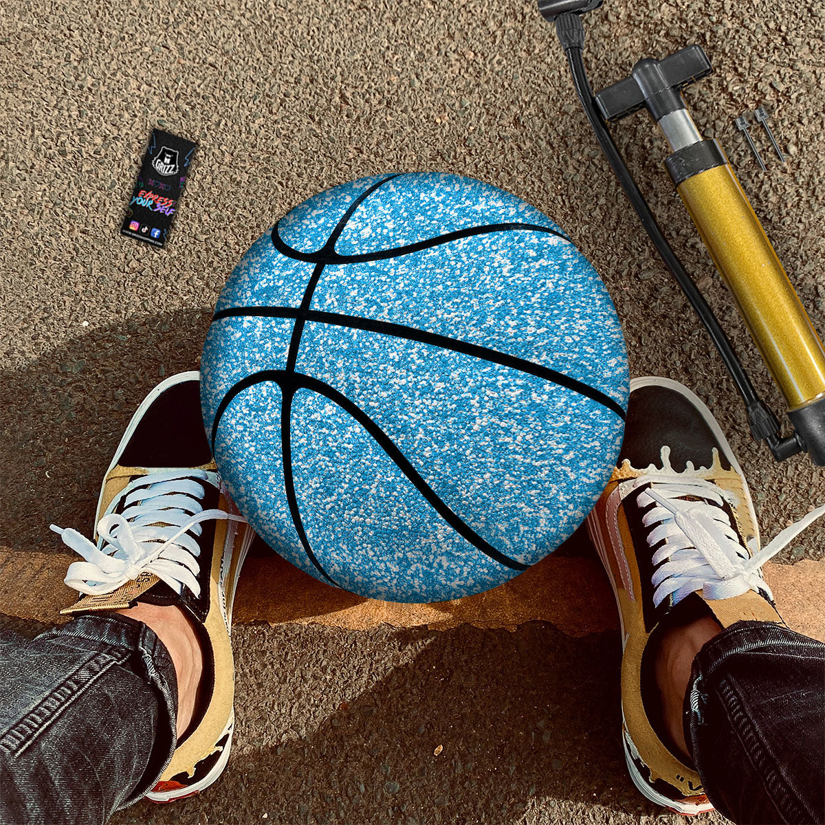 Blue Ocean Glitter Artwork  Print Basketball