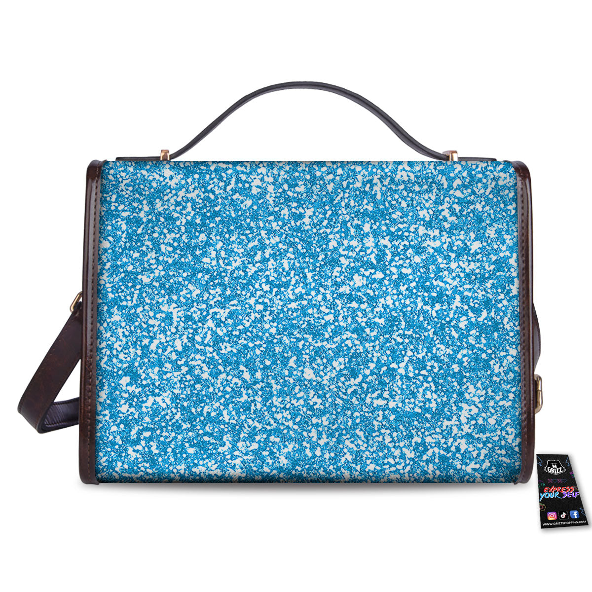 Blue Ocean Glitter Artwork  Print Women's Satchel Bag