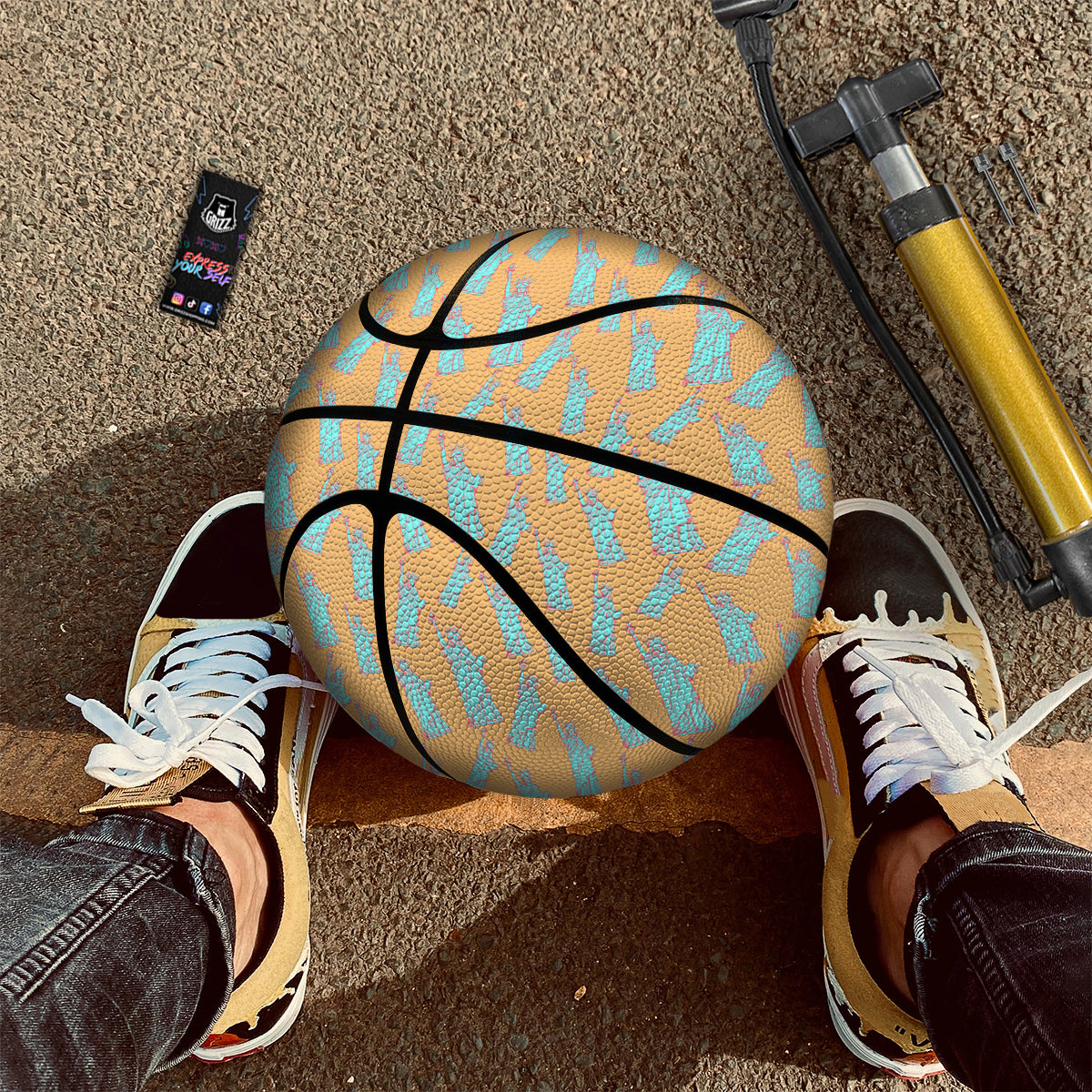 Blue Statue Of Liberty Print Pattern Basketball