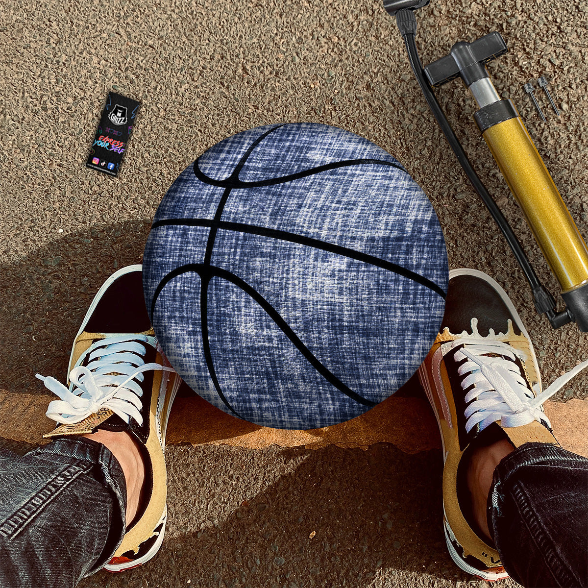 Blue Tie Dye Acid Wash Print Basketball