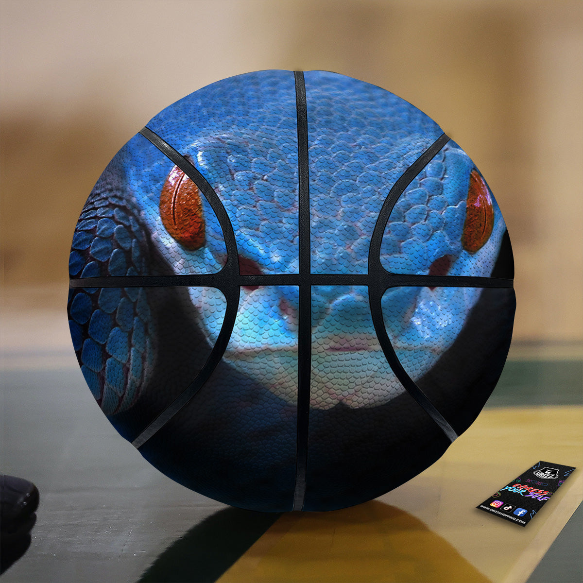 Blue Viper Snake Print Basketball