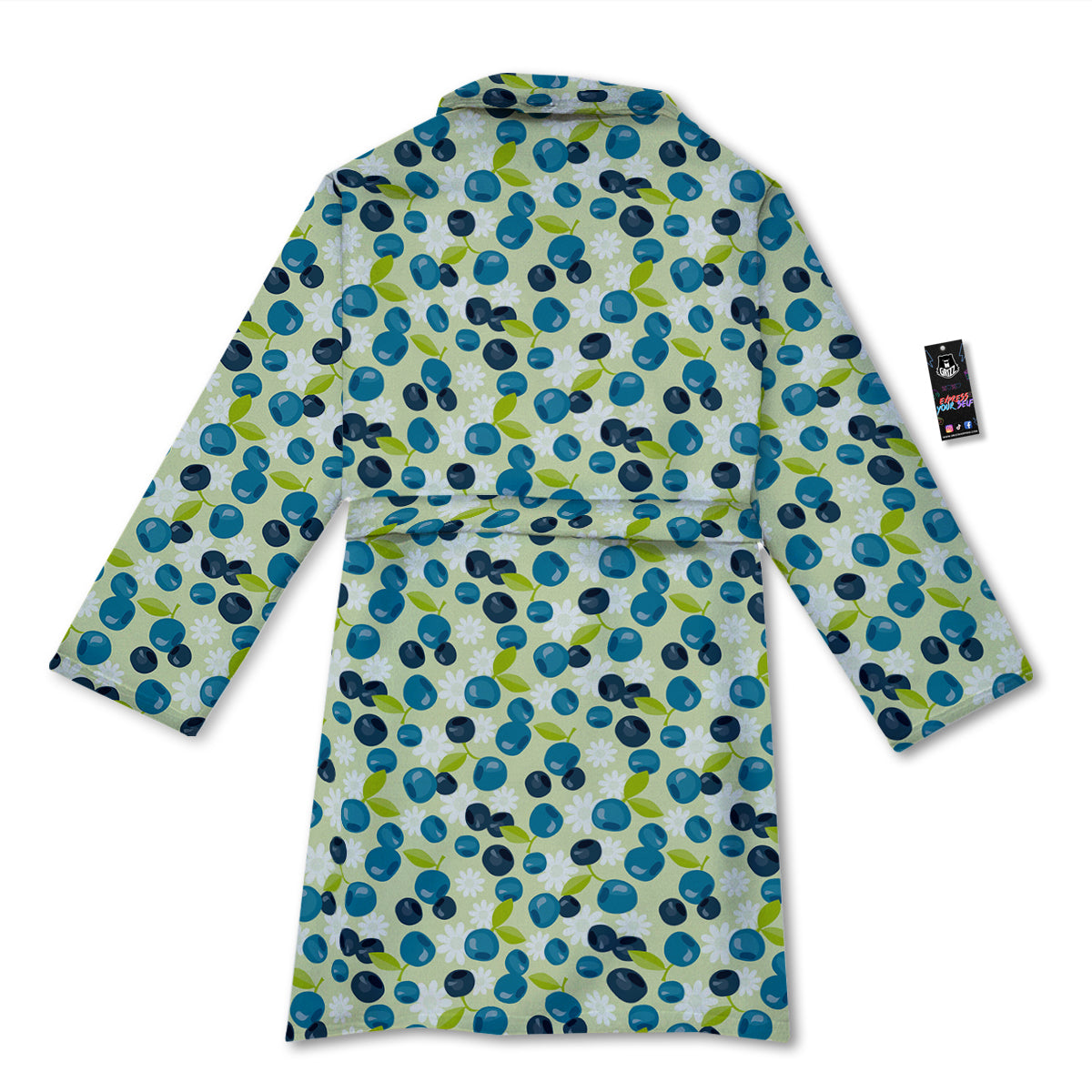 Blueberry And Daisy Print Pattern Bathrobe-grizzshop